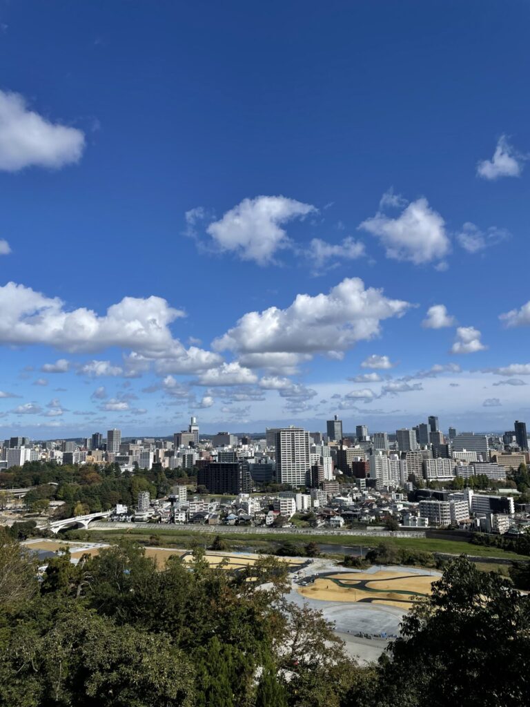 仙台城跡からの仙台の街街並み