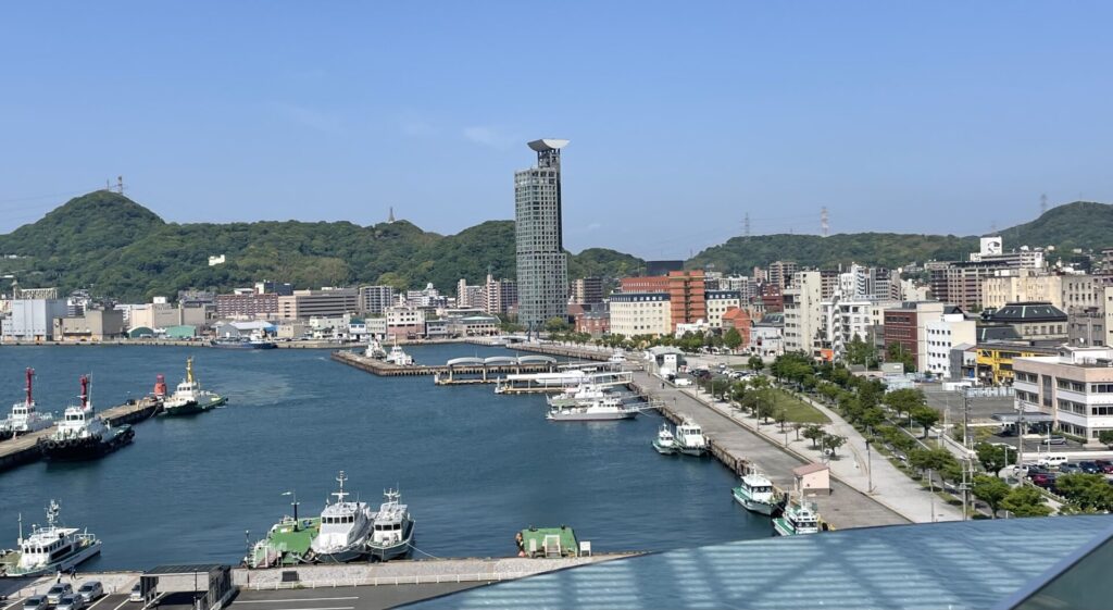 関門海峡ミュージアム、展望デッキからの眺め